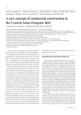 A New Concept of Continental Construction in the Central Asian Orogenic Belt (Compared to Actualistic Examples from the Western Pacific)