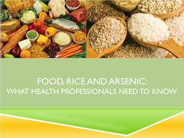 Food, Rice and Arsenic