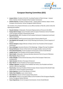 European Steering Committee (ESC)