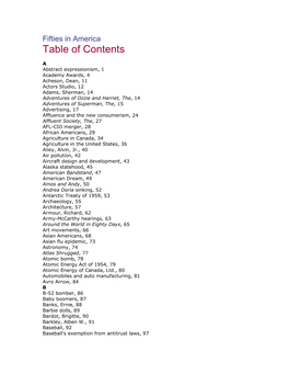 Table of Contents