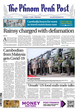 Rainsy Charged with Defamation