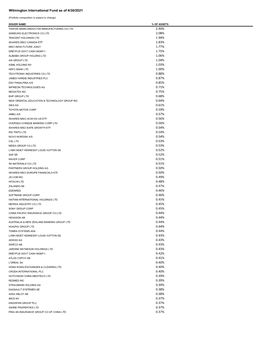 Wilmington Funds Holdings Template DRAFT