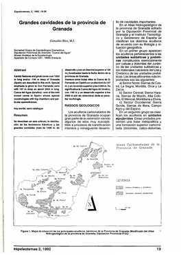 Grandes Cavidades De La Provincia De Granada