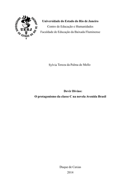 Universidade Do Estado Do Rio De Janeiro Centro De Educação E Humanidades Faculdade De Educação Da Baixada Fluminense