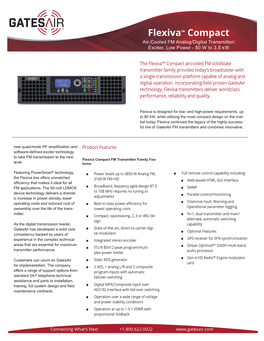 Flexiva™ Compact Air-Cooled­ FM Analog/Digital Transmitter/ Exciter, Low Power ­- 50 W to 3.5 Kw