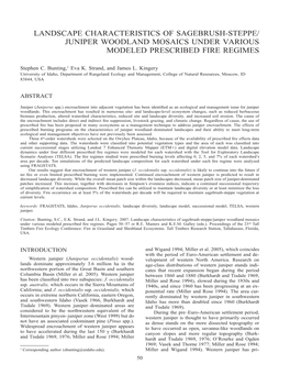 Juniper Woodland Mosaics Under Various Modeled Prescribed Fire Regimes