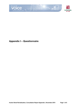 Appendix I – Questionnaire