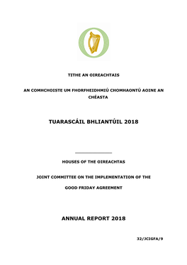 Tuarascáil Bhliantúil 2018 Annual Report 2018