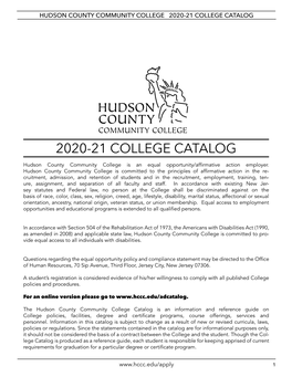 2020-21 College Catalog