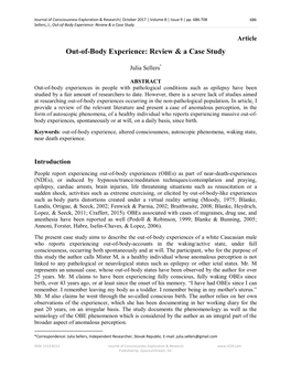 Out-Of-Body Experience: Review & a Case Study