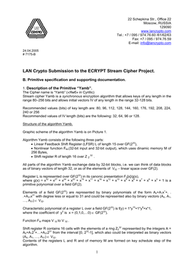 LAN Crypto Submission to the ECRYPT Stream Cipher Project