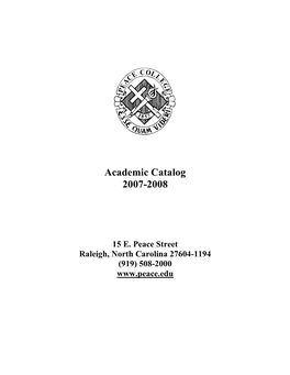Academic Catalog 2007-2008