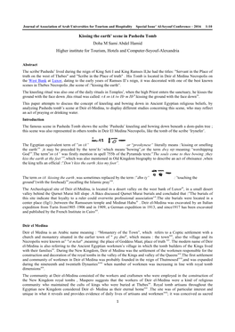 Kissing the Earth' Scene in Pashedu Tomb Doha M Sami Abdel Hamid