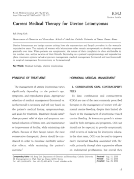 KMJ Current Medical Therapy for Uterine Leiomyomas