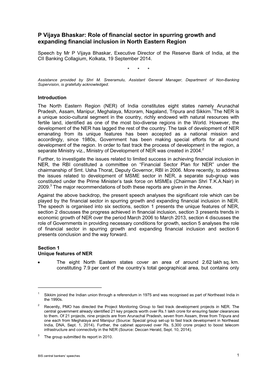 P Vijaya Bhaskar: Role of Financial Sector in Spurring Growth and Expanding Financial Inclusion in North Eastern Region