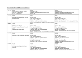 Festival at the Fort 2019-Programme Schedule