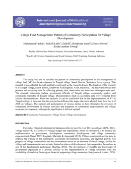 International Journal of Multicultural and Multireligious Understanding (IJMMU) Vol