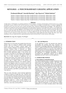 A Touch Based Key Logging Application