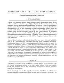 Android Architecture and Binder