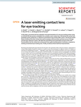 A Laser Emitting Contact Lens for Eye Tracking A