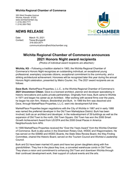 Chamber Announces 2021 Honors