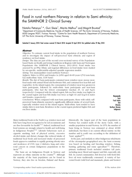 Food in Rural Northern Norway in Relation to Sami Ethnicity: the SAMINOR 2 Clinical Survey