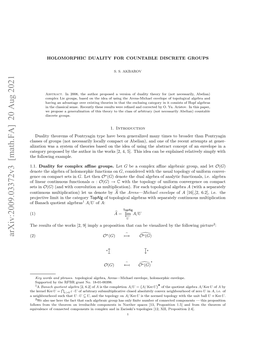 Arxiv:2009.03372V3 [Math.FA] 20 Aug 2021 Aeoypooe Yteato Ntewrs[,4 ] Hsie Can Abst Idea the This 1.1