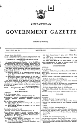 Zimbabwean Government Gazette