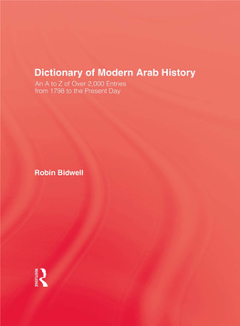 Dictionary of Modern Arab History Dictionary of Modern Arab History