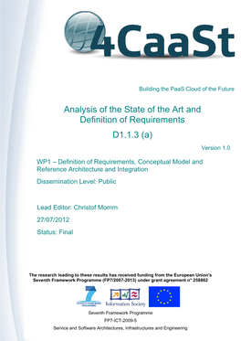 D1.1.3 Analysis of the State of the Art and Definition Of