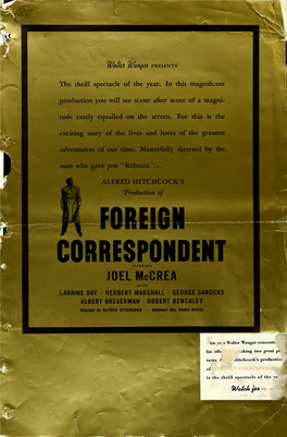 Foreign Correspondent (United Artists Pressbook, 1940)