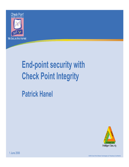 End-Point Security with Check Point Integrity