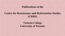 Publications of the CRRS.Pdf