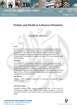 Torture and Death in Lebanese Detention Annabelle Böttcher