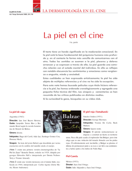 La Piel En El Cine LA DERMATOLOGÍA EN EL CINE Act Terap Dermatol 2005; 28: 218