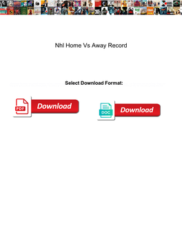 Nhl Home Vs Away Record