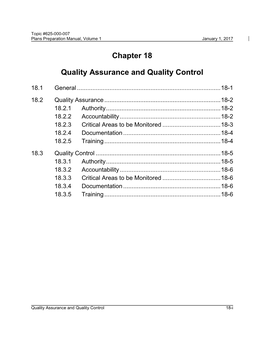 Chapter 18 Quality Assurance and Quality Control