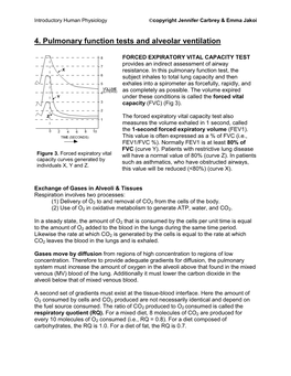 4. Pulmonary Function Tests and Alveolar Ventilation