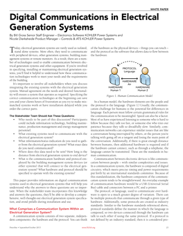 Digital Communications in Electrical Generation Systems