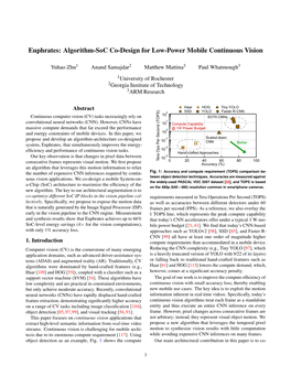 Euphrates: Algorithm-Soc Co-Design for Low-Power Mobile Continuous Vision