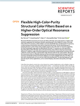 Flexible High-Color-Purity Structural Color Filters Based on a Higher