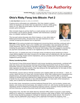 Ohio's Risky Foray Into Bitcoin: Part 2