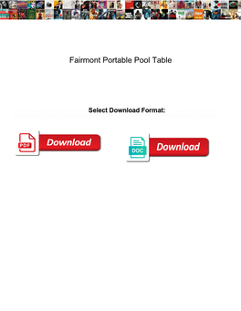 Fairmont Portable Pool Table