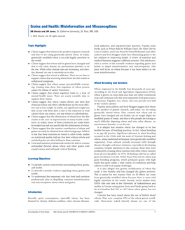 Grains and Health: Misinformation and Misconceptions DB Sheats and JM Jones, St