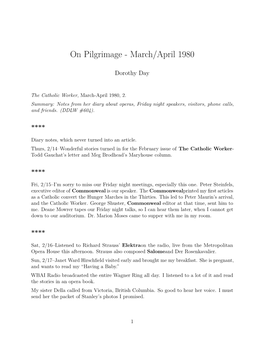 On Pilgrimage - March/April 1980