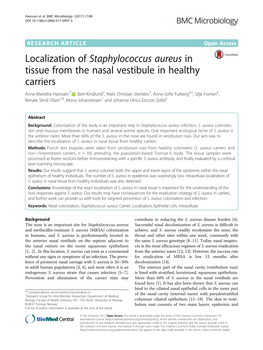 Staphylococcus Aureus