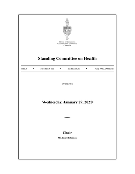 Evidence of the Standing Committee on Health