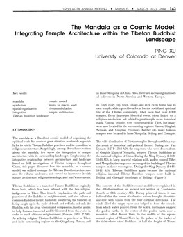 The Mandala As a Cosmic Model: Integrating Temple Architecture Within the Tibetan Buddhist Landscape