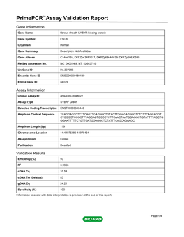 Primepcr™Assay Validation Report