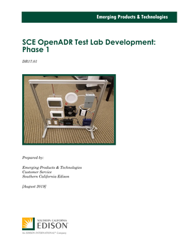 Emerging Products & Technologies SCE Openadr Test Lab